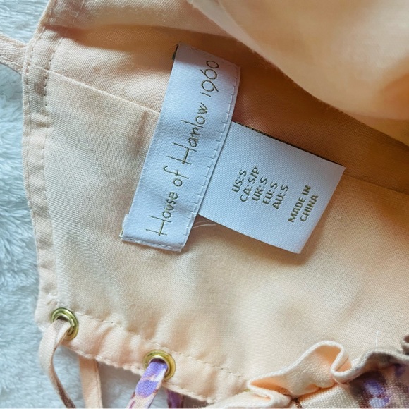 House of Harlow Linen Bustier Lace Up Back Tiered Maxi Dress - Picture 9 of 16